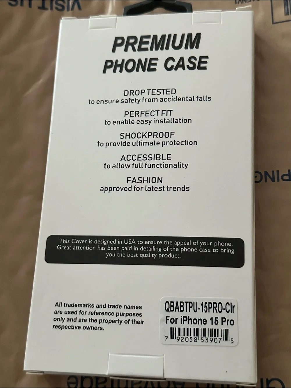iPhone 15 Pro Shatterproof Transparent Cross Stripes Thick TPU Case Clear